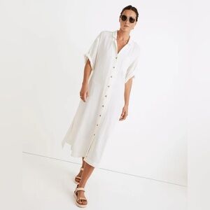 Madewell Lightestspun Cover-Up Maxi Shirtdress in Lighthouse Size: S, NWT